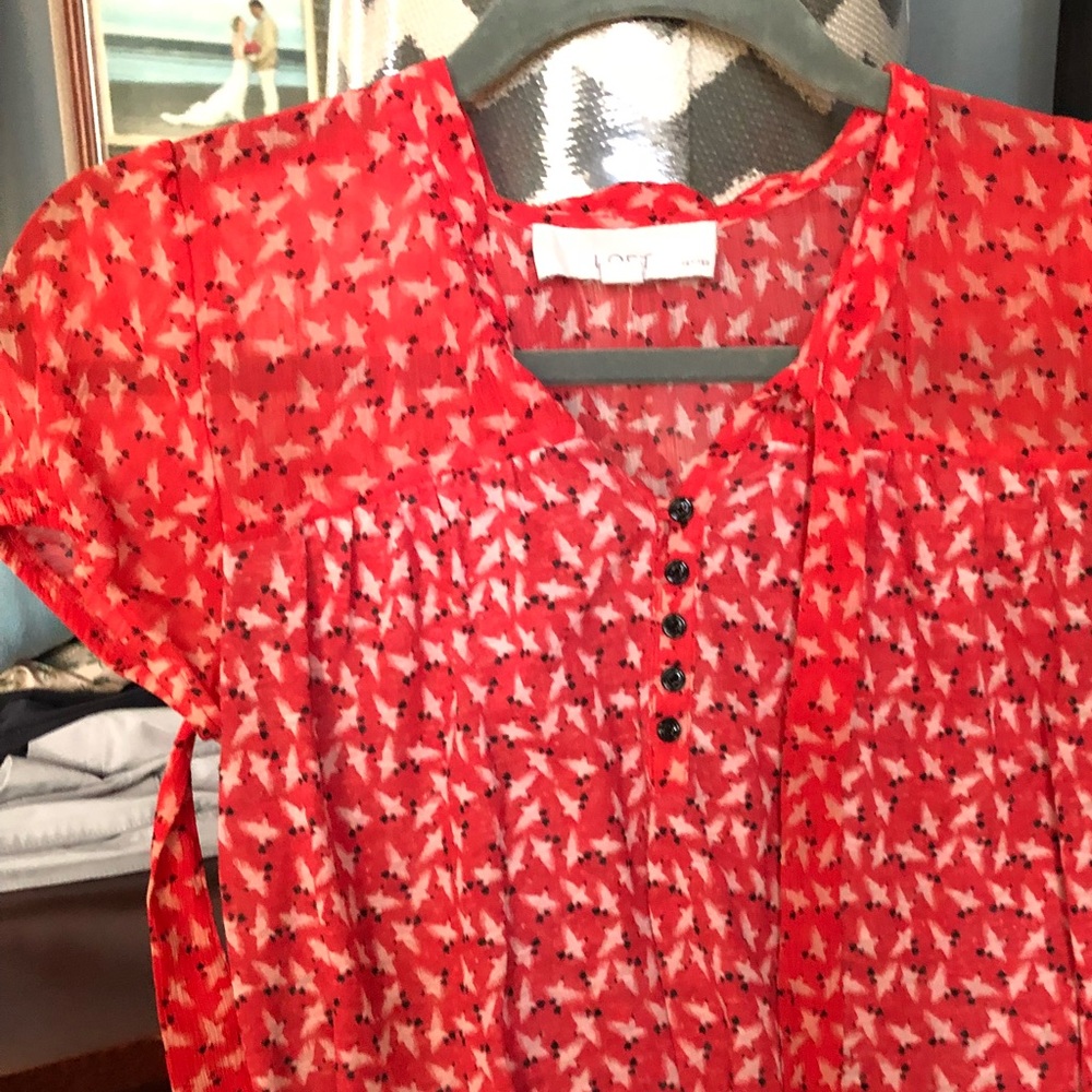 Loft blouse with birds.